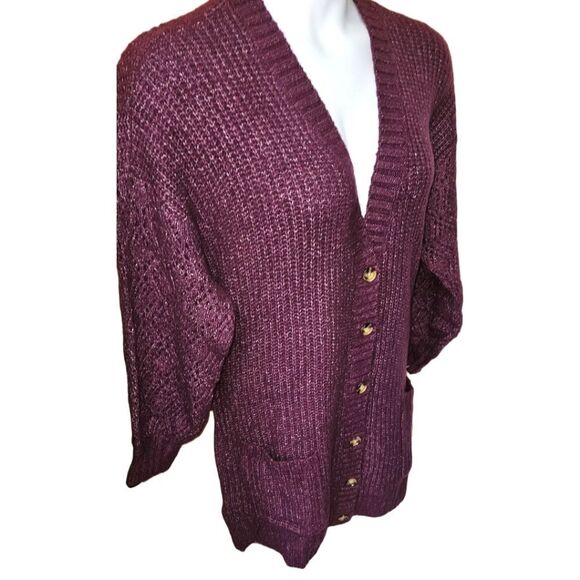 TORRID Winter Bloom Color Boyfriend Cardigan Pointelle Sleeve Sweater SIZE 2X - Picture 6 of 16